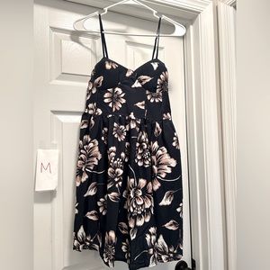 Medium floral mini dress navy and pink